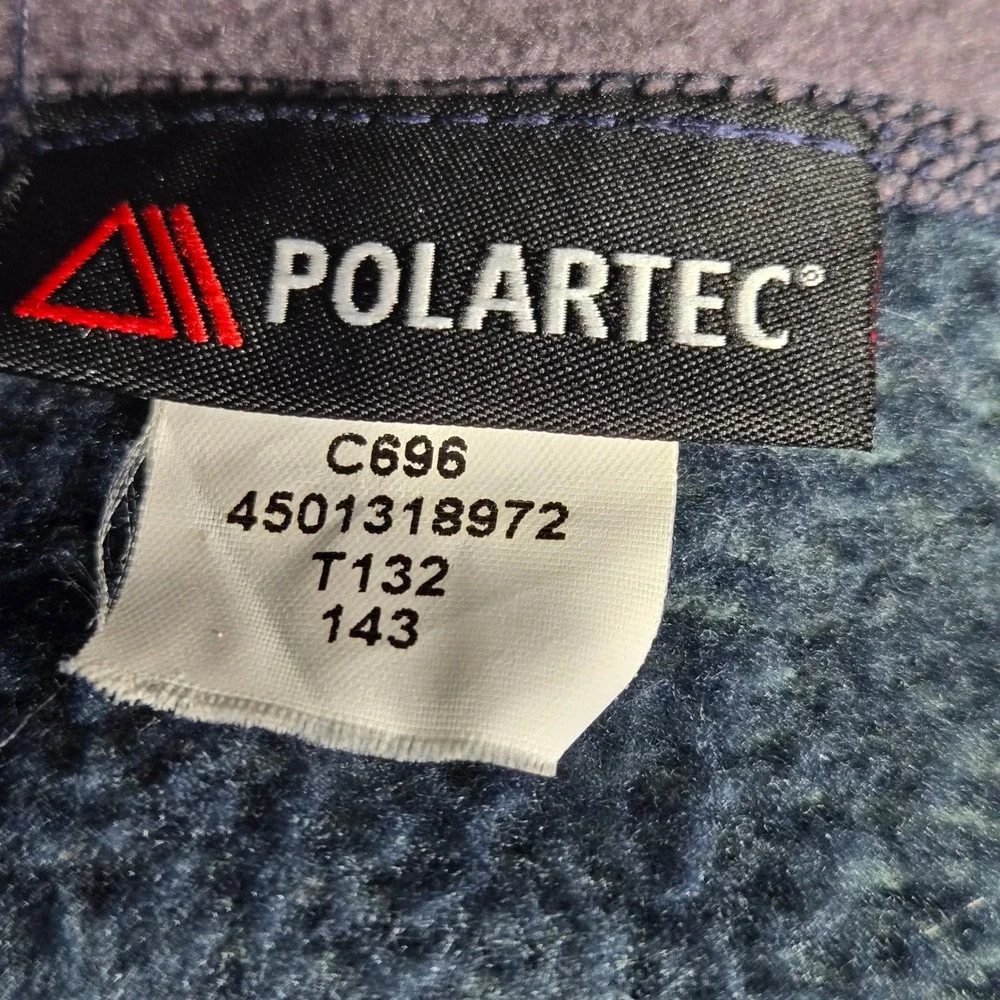 The North Face Fleece Jacket Polartec Full Zip Mock Neck Warm Blue Mens Medium